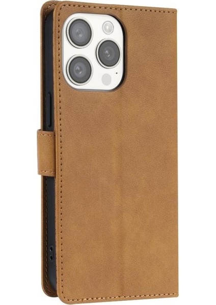 IPhone 15 Pro Için Flip Case Yan Cep Manyetik Kapatma Kart Yuvaları Anti (Yurt Dışından)