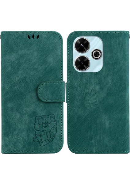 Xiaomi Poco M6 4g Için Kılıf Tutucu Kapak Kabartmalı Sevimli Kaplan Flip Folio (Yurt Dışından)