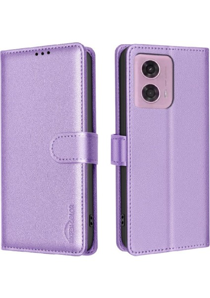 Motorola Moto G24 Için Flip Case Pu Deri Kart Tutucu Kickstand Manyetik (Yurt Dışından)
