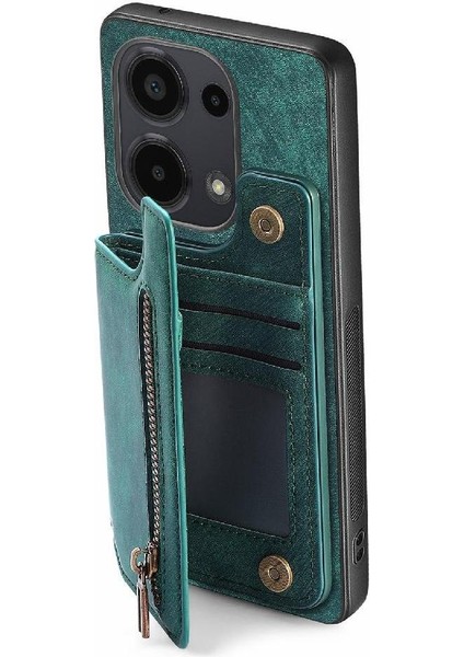 Xiaomi Redmi Için Not 13 Pro 4g Vintage Fermuar Cüzdan Standı Fonksiyonu (Yurt Dışından)