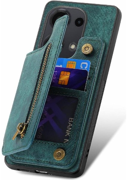 Xiaomi Redmi Için Not 13 Pro 4g Vintage Fermuar Cüzdan Standı Fonksiyonu (Yurt Dışından)