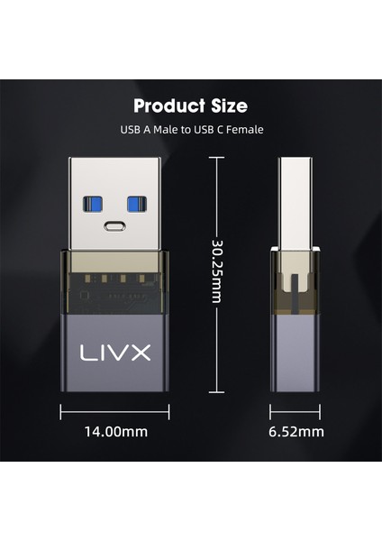 USB 3.2 To Type C Çevirici Dönüştürücü Otg 10GBPS 60W Ultra Hızlı Şarj ve Veri Aktarımı Otgdf