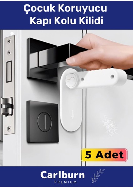 Özel Üretim 180 Derece Dönebilen Düğmeli Bebek Çocuk Koruyucu Kapı Kolu Kilidi - 5 Adet