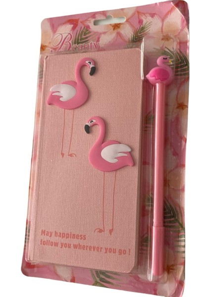 Çerçi Melek Flamingo Temalı Defter + Kalem