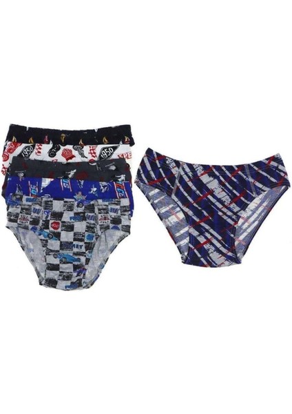 Erkek 12"Li Çocuk Karışık Desenli Elestan Pamuklu Silip Külot 0255