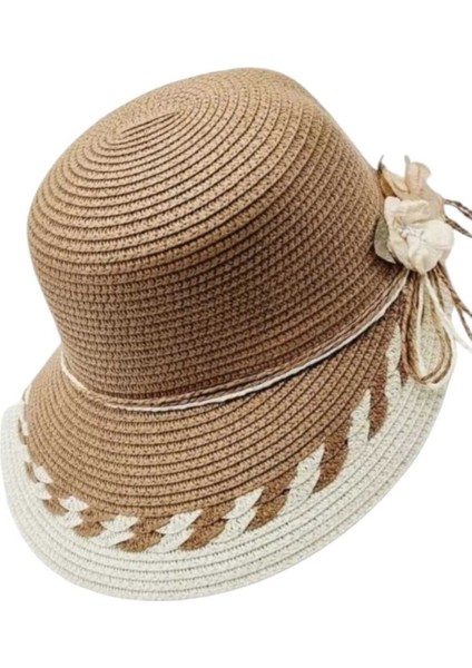 Kadın Organik Hasır Yazlık Cloche Şapka
