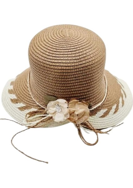Kadın Organik Hasır Yazlık Cloche Şapka