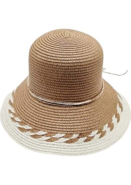 Kadın Organik Hasır Yazlık Cloche Şapka