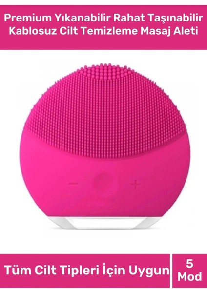 Özel 5 Farklı Mod Tüm Cilt Tiplerine Uygun Yıkanabilir Şarjlı Kablosuz Cilt Temizleme Masaj Aleti
