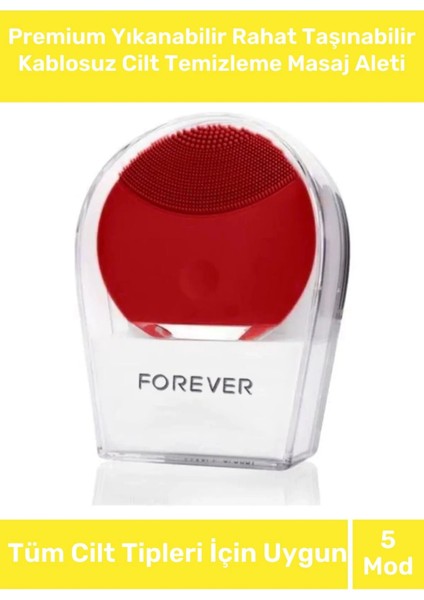 Özel 5 Farklı Mod Tüm Cilt Tiplerine Uygun Yıkanabilir Şarjlı Kablosuz Cilt Temizleme Masaj Aleti