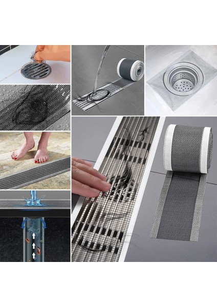 Buffer® Kendinden Yapışkanlı Banyo ve Mutfak Giderine Haşere Önleyici,kıl,saç Tutucu Bant 2 mt x 5 cm