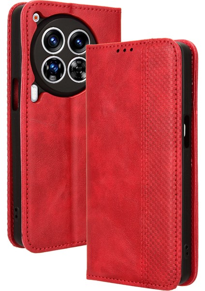 Tecno Camon 30 Premier 5g Retro Deri Cüzdan Kılıfı (Yurt Dışından)