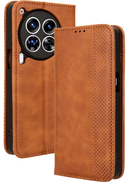 Tecno Camon 30 Premier 5g Retro Deri Cüzdan Kılıfı (Yurt Dışından)