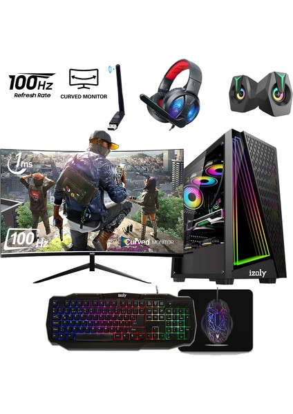 Izoly FX60 Plus İ5-4400 16GB 512GB Sata SSD Gt 740 4gb Gddr5 24"100Hz Oyuncu Masaüstü Bilgisayarı