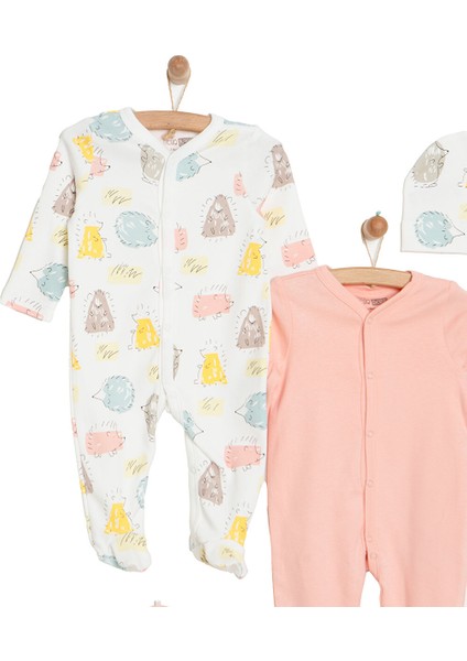 HelloBaby Yenidoğan 2li Patikli Tulum Şapka Set Unisex