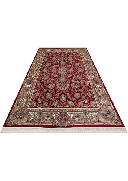 Isfahan Isf 01 Red Klasik Desenli Yüksek Kalite Sık Dokuma Makine Halısı fiyatları