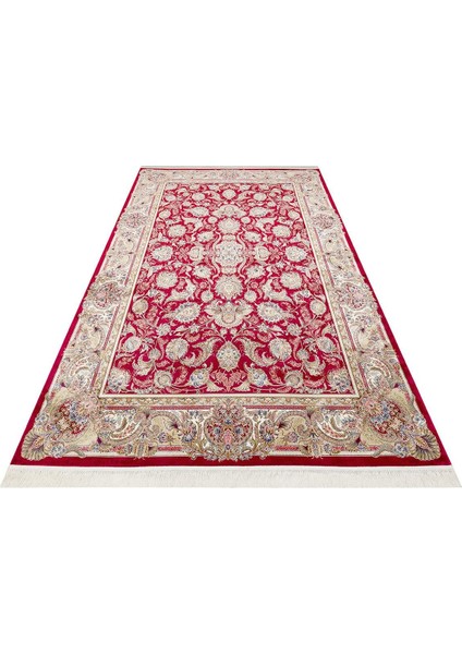 Isfahan Isf 01 Red Klasik Desenli Yüksek Kalite Sık Dokuma Makine Halısı modelleri