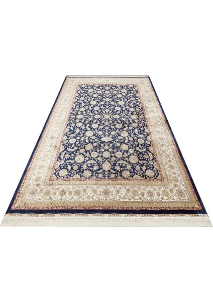 Isfahan Isf 03 Navy Cream Klasik Desenli Yüksek Kalite Sık Dokuma Makine Halısı fiyatları
