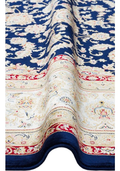 Isfahan Isf 03 Navy Cream Klasik Desenli Yüksek Kalite Sık Dokuma Makine Halısı fırsatları