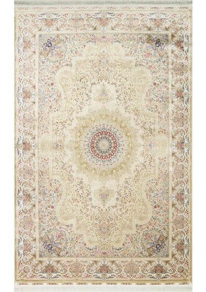 Isfahan Isf 06 Cream Klasik Desenli Yüksek Kalite Sık Dokuma Makine Halısı
