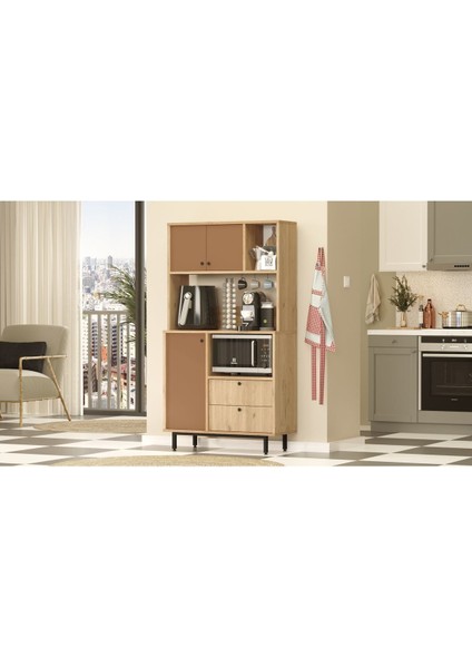 Royce Serisi Kahve Köşesi Çok Amaçlı Dolap Mutfak Dolabı Sepet-Kiremit Re3-Sk modelleri