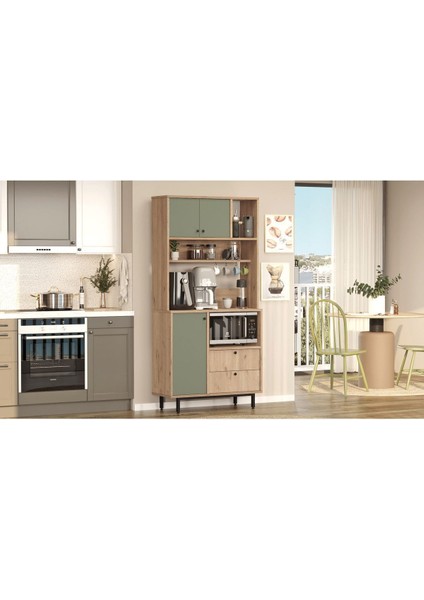 Royce Serisi Kahve Köşesi Çok Amaçlı Dolap Mutfak Dolabı Sepet-Ihlamur Yeşili Re4-Sy modelleri