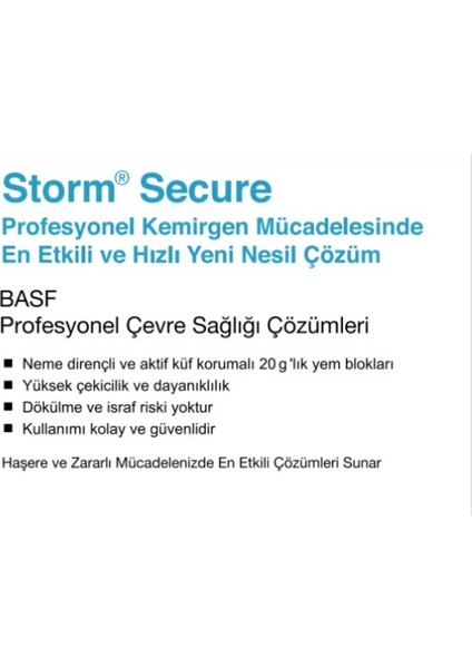 Storm Secure Fare ve Sıçan Için Zehirli Yem