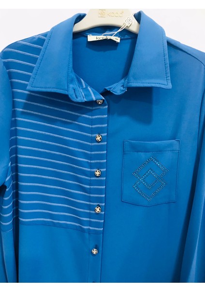 Manşetli Asmetrik Kadın Gömlek