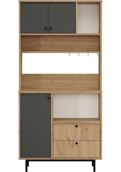 Royce Serisi Kahve Köşesi Çok Amaçlı Dolap Mutfak Dolabı Sepet-Antrasit Re4-Sa fırsatları