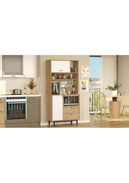 Royce Serisi Kahve Köşesi Çok Amaçlı Dolap Mutfak Dolabı Sepet-Beyaz Re4-Sw modelleri
