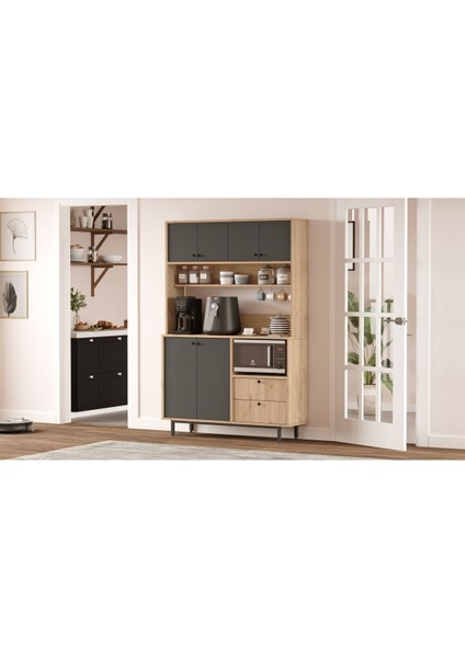 Royce Serisi Kahve Köşesi Çok Amaçlı Dolap Mutfak Dolabı Sepet-Antrasit Re5-Sa modelleri