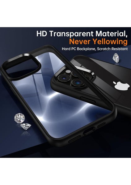 iPhone 15 Pro Max Uyumlu Kılıf Kamera Çevresi Metal Sararmaya Karşı Dayanıklı Koruyucu Silikon Kapak