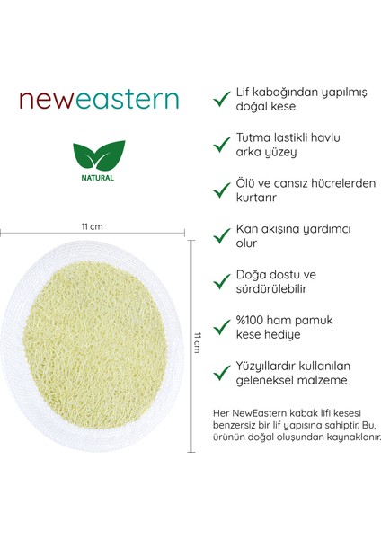 Doğal Kabak Lifi Banyo Yüz Temizleyici ve Peeling Kesesi - 1 Adet Ikili Paket