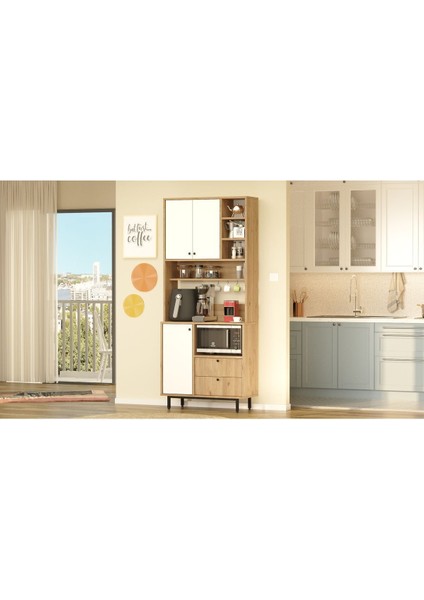 Royce Serisi Kahve Köşesi Çok Amaçlı Dolap Mutfak Dolabı Sepet-Beyaz Re6-Sw modelleri