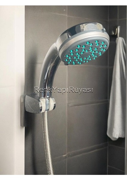 Hortumlu Mafsallı Duş Fiskiyesi Başlığı Kuvet Duşluk Seti Banyo Duşakabin Spiralli Tema