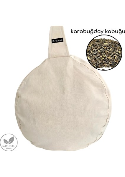 Karabuğday Dolgulu Meditasyon Minderi, Silindir Bolster ve Göz Yastığı 3'lü Meditasyon Seti