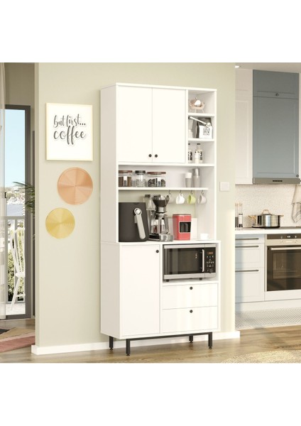 Royce Serisi Kahve Köşesi Çok Amaçlı Dolap Mutfak Dolabı Beyaz Re6-W fiyatları