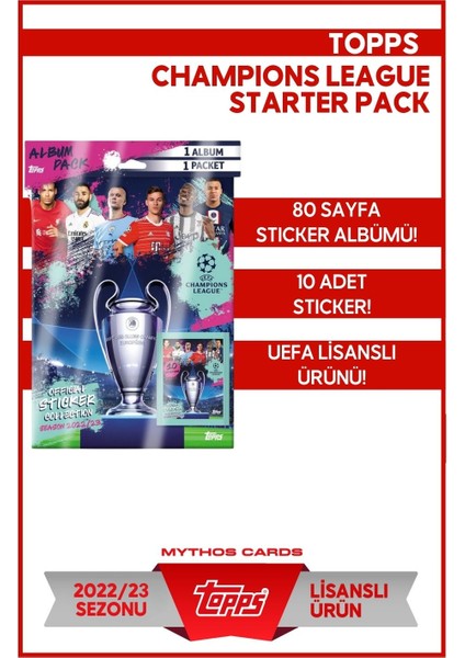 2022-23 UEFA Şampiyonlar Ligi Resmi Lisanslı Futbolcu Sticker Koleksiyonu / Başlangıç Paketi