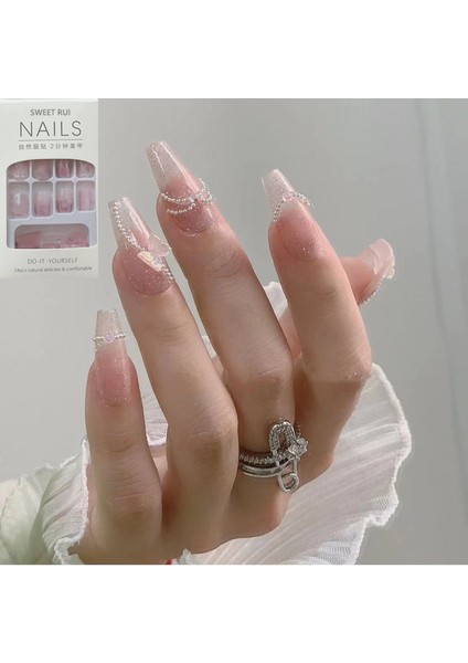 Allık Aurora Yay Uzun Tırnak Çıkartmaları 10 Adet (Yurt Dışından)