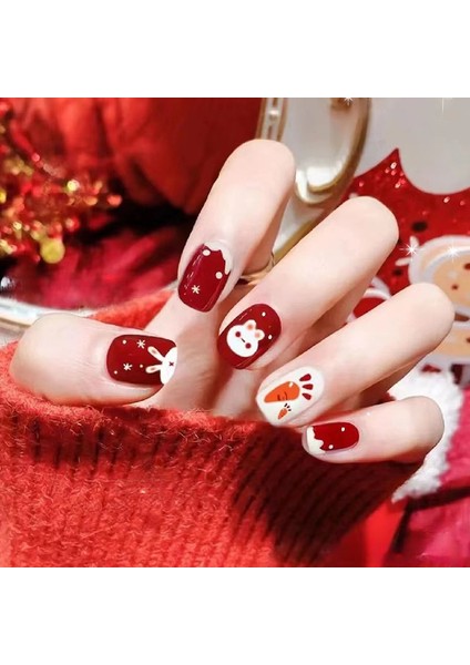 Yapıştırılmış Takma Tırnaklı Akrilik Tırnaklar 24 Adet (Yurt Dışından) modelleri