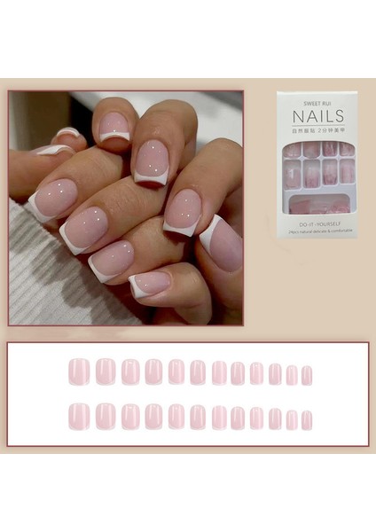 Yapıştırılmış Takma Tırnaklı Akrilik Tırnaklar 24 Adet (Yurt Dışından)