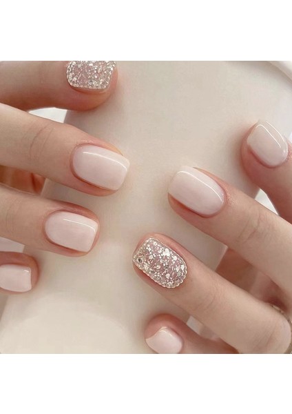 Krem Çikolatalı Takma Tırnak 24 Adet Yapışkanlı (Yurt Dışından) modelleri