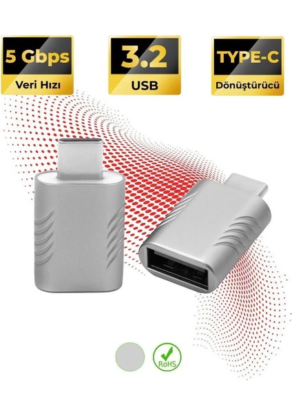 USB 3.2 To Type-C Dönüştürücü Yüksek Hızlı Veri Aktarımı