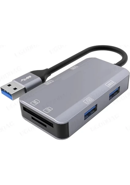 USB 3.0 4 Port Çoklayıcı-Microsd-Sd Kart Okuyucu