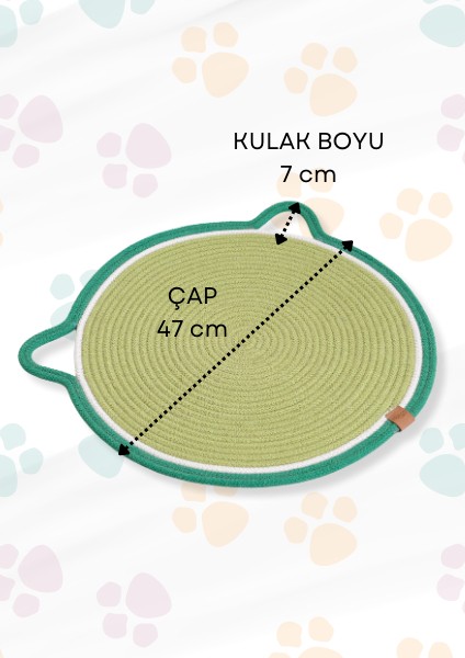 Jüt Kedi Matı, Evcil Hayvan Mama Paspası, Dekoratif Hasır Paspas