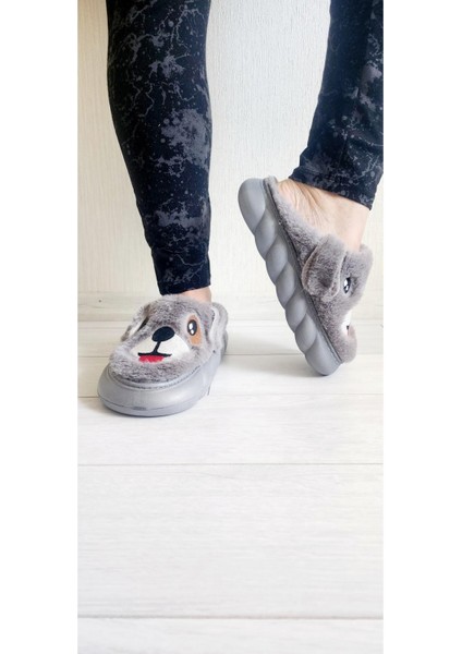 Kışlık Yumuşacık Kulaklı Köpek Figürlü Ev Terliği fiyatları