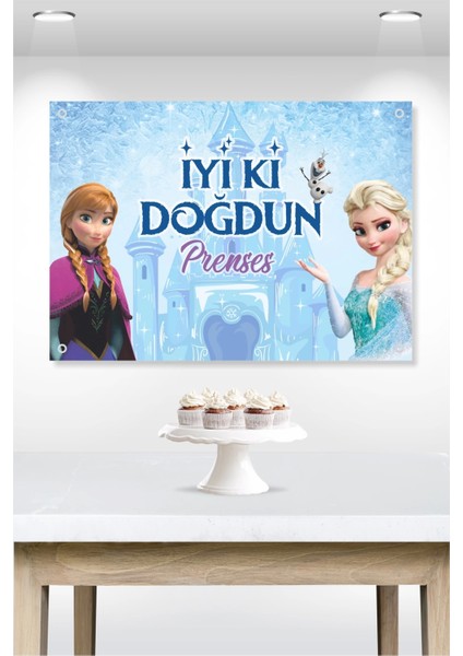 Frozen Karlar Ülkesi Temalı Doğum Günü * Branda Afiş 50X70 cm
