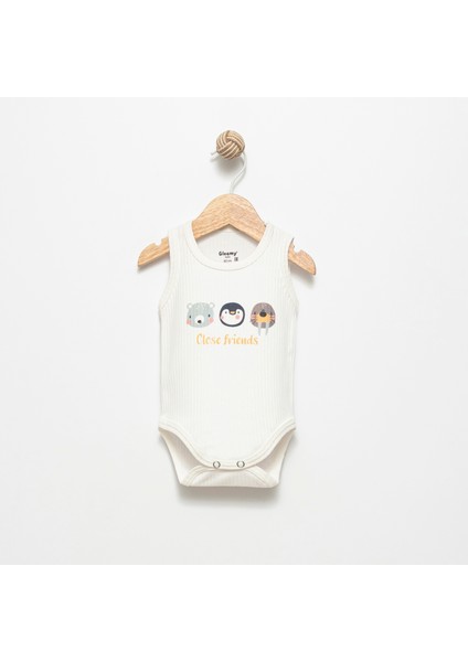 Bebek Çıtçıtlı Body Zıbın Koala Desen Organik %100 Pamuk Nefes Alan Kumaş