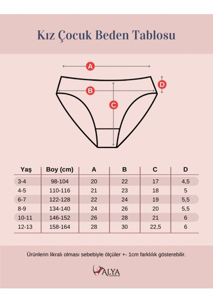 ALYA UNDERWEAR Kız Çocuk - Garson Pamuklu Kumaş Kedi Baskılı Slip Külot 5'li Paket.