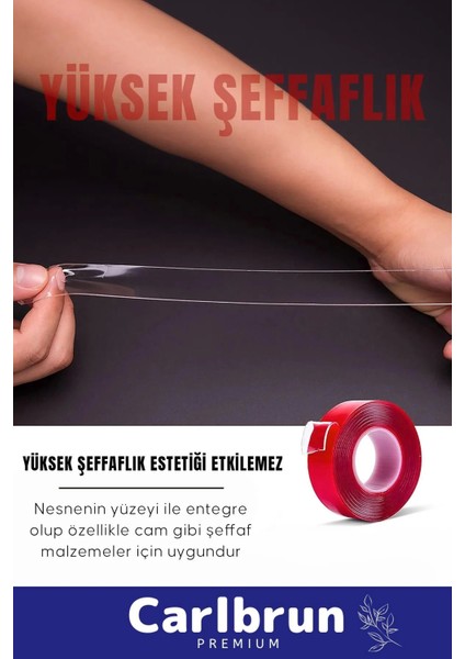 Ekstra Güçlü Hava Su Sızdırmaz Izolasyon Çok Amaçlı Çift Taraflı Silikon Bant 18MM x 1.5m - 3 Adet